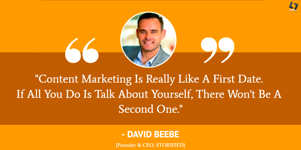 'Content marketing is really like a first date. If all you do is talk about yourself, there won't be a second one.' - David Beebe, Founder, And CEO, STORIFIED.
.
#Matrixonics #MarketingQuote #ContentIdeas #QuotesOfTheDay #QuoteToLiveBy #QuotesByDavidBeebe #InspireSuccess