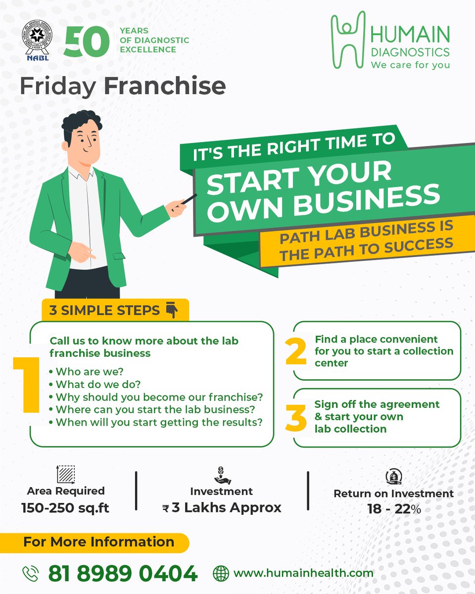 gohumain's tweet photo. "This is the right time to start your own business."

#humainhealth #wecareforyou #healthandwellness #healthbenefits #humain #health #franchising #healthylife #healthiswealth #humaincare #franchise #FranchiseBusiness #chennai #labtesting #diagnostics #diagnosis #Inviting https://t.co/PSdP9auqqH