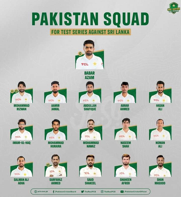 Pakistan's Squad For Sri Lanka Test Series 👌 and first assignment of the 2023-25 ICC World Test Championship 💪

#PakVsSl #AsiaCup2023
#TestSquad #WTC2025