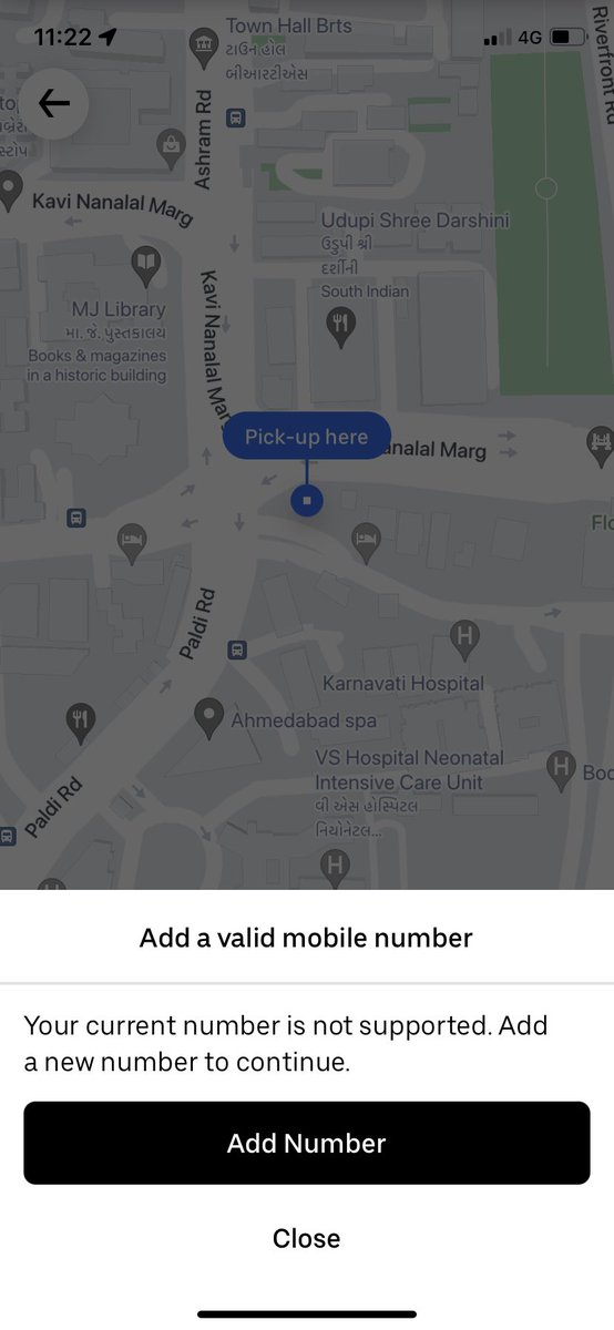 PunkitMori's tweet photo. @Uber_Support @dkhos @Uber_India I am unable to request ride and it’s showing add valid number error since while. I have revise support ticket but not getting any support on this. Can you pls help on this ASAP. https://t.co/1NwJIA3rQZ