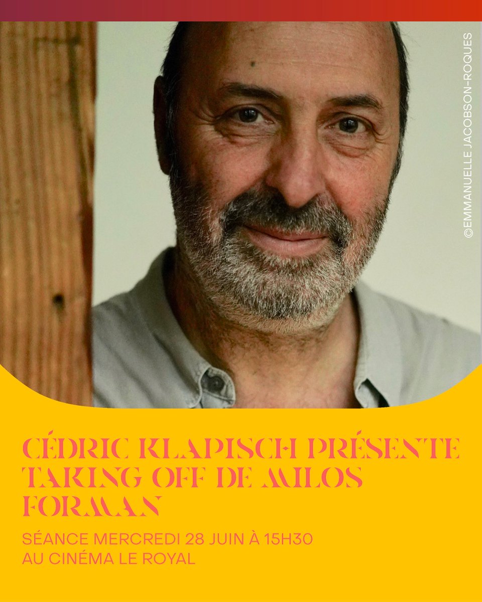 ✌️ Nos invités #Gazteria ✌️

▶ @CedricKlapisch présente TAKING OFF de @milosforman, l’un des chefs d’œuvre les plus méconnus du grand réalisateur.
❥ 28 juin, 15h30 @CinmaLeRoyal1