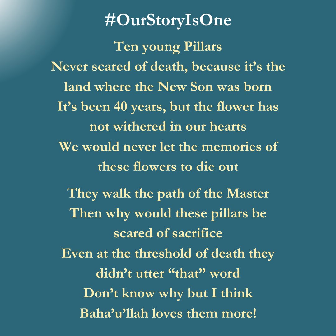 BahaiOPAIndia's tweet photo. "We would never let the memories of these flowers to die out..." - A poem in Tamil, dedicated to the ten Baha'i women who were executed in the town of Shiraz, #Iran.
#OurStoryIsOne #bahai #bahaifaith #humanrights #women_of_iran #womenofiran #equality #genderequality #womenrights https://t.co/DW2BICEgqa