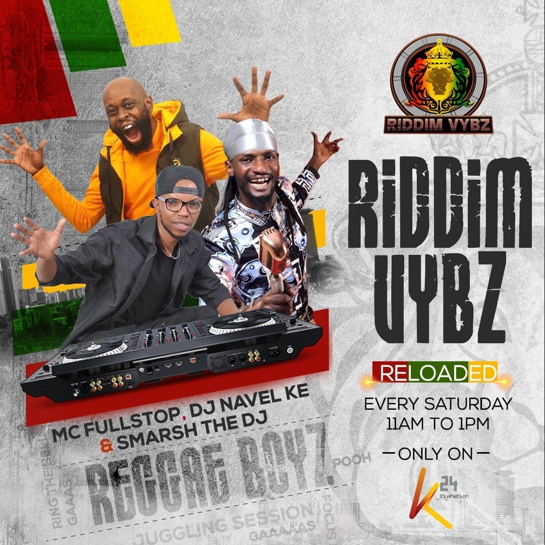 It's the baddest reggae dancehall show #riddimvybzk24 @k24tv @k24plus_ @supahero_djnavel @mc_fullstop stay tuned