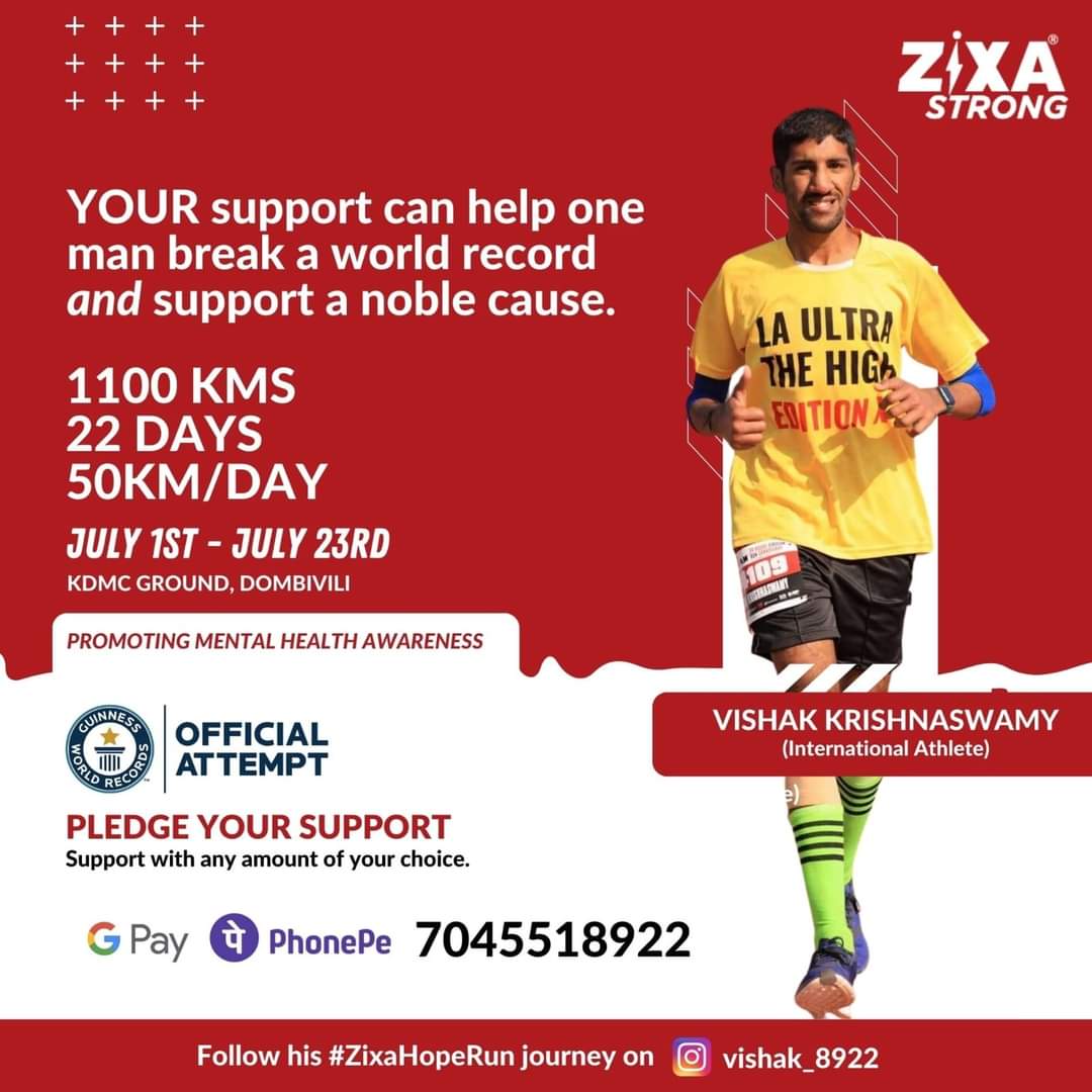 *Consecutive Days to Run Ultramarathon 50kms  (Marathon of Hope) GWR*

This journey is not only a personal challenge for me, but also an opportunity to raise awareness and funds for a cause that is close to my heart...

To donate - milaap.org/fundraisers/su…