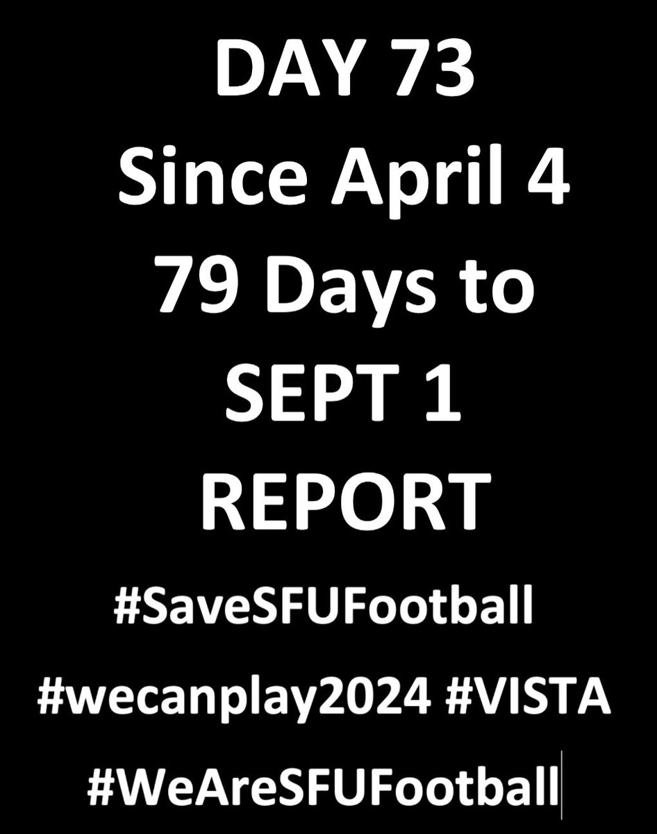 #wecanplay2024 #VISTA

#SaveSFUFootball 🇨🇦🏈

#WeAreSFUFootball

Sign the petition:
forms.office.com/r/6DSz3ixMsY

@CFL @BCLions @CFLPA @CFL_Alumni @SFU @USPORTSca
