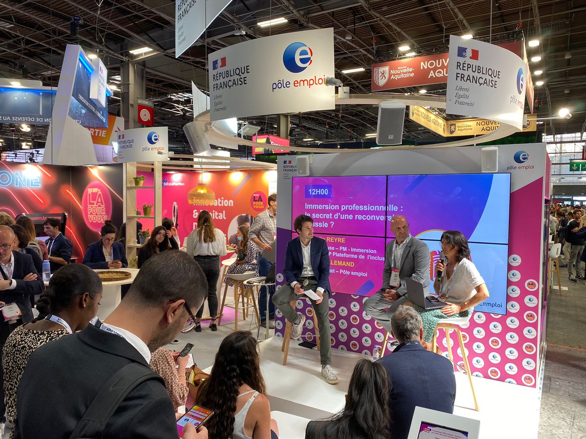 FranceTravail's tweet photo. 🔴 Le salon #VivaTech ouvre ses portes au grand public pour la dernière journée de cette édition 2023 🚀
Venez nous rencontrer sur notre stand B28 📍 pour découvrir nos solutions #innovantes et échanger avec nos conseillers 🤝
📲 Restez bien connecté sur Twitter #AvecPôleEmploi https://t.co/LjkJahsoba