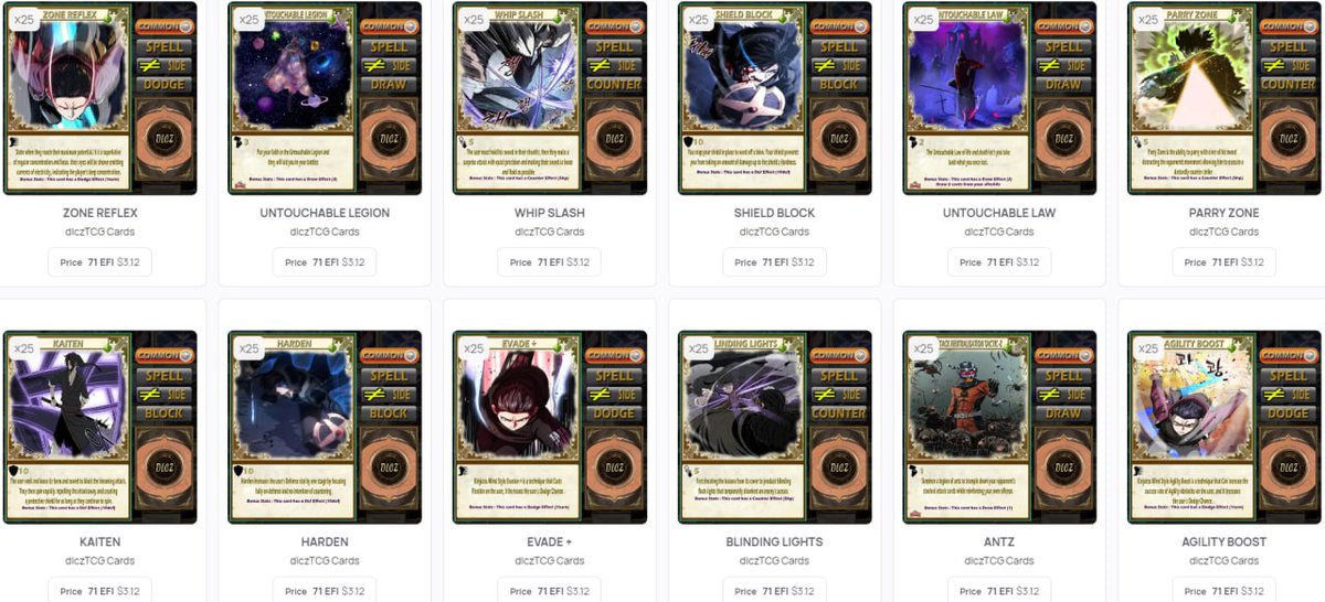 Spell Cards are now live on NFT.io

Grab yours now!!👇
beta.nft.io/collection/218…

Telegram : t.me/dlczTCGholders
Discord : discord.gg/yWYNsdjnbw
#efinity #enjin #dlczTCG