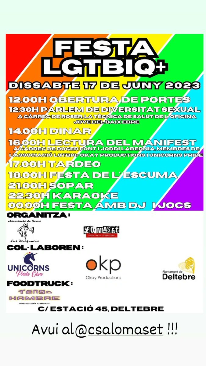 CSALoMaset's tweet photo. AVUI, A PARTIR DE LES 12:00

NO HI FALTEU!!! https://t.co/Ja8GNiDdCW