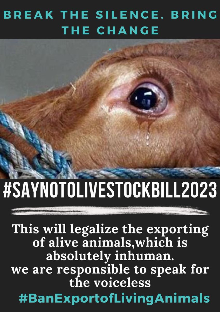 It’s unethical and would be a shame for our country if happens! #BetheVoice for #voiceless! #SayNoToLivestockBill2023