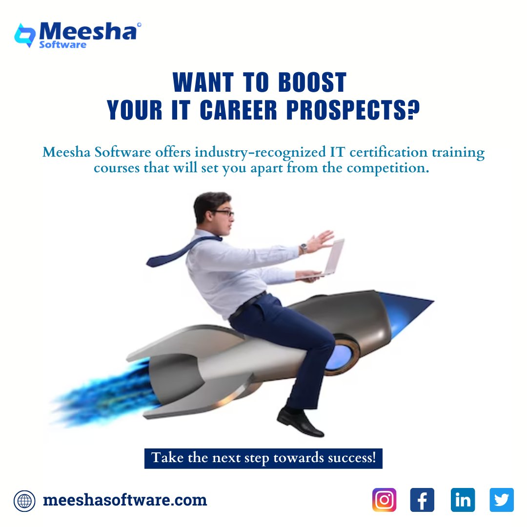 Want to boost
your IT career prospects?

Join us today!
Mobile - +91 84474 36730
Website - meeshasoftware.com
Email- Info@meeshasoftware.com

#software #meeshasoftware #datascience #dataanalytic #machinelearning #devops #professional #azure #dataanalysis #microsoft #cloud