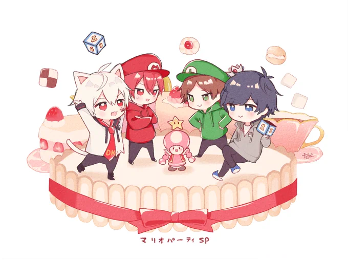 *そらまふうらさか* マリパめちゃ面白かった〜!この4人の配信を楽しみにしています!! #まふあーと #そらるの絵 #うらたぬ王国の美術館 #坂田です