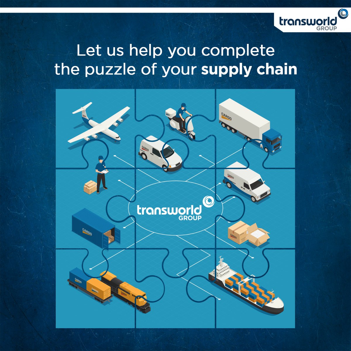 Building a successful supply chain can feel like putting together a puzzle. That's where #TransworldGroup comes in. With our comprehensive logistics solutions, we'll create a tailored plan that ensures your cargo moves smoothly and efficiently.

Know More: transworld.com…