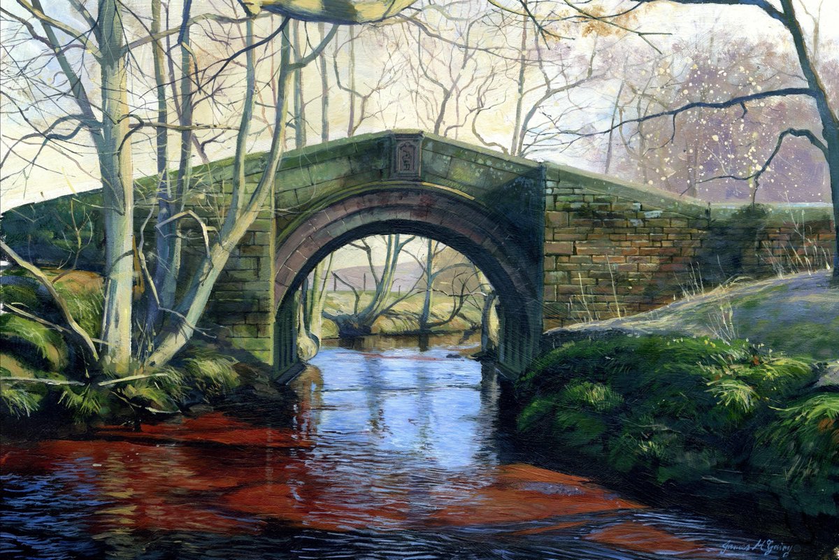 'Hunters Sty Bridge, Westerdale.'  #Painting NEW Signed Limited Edition giclée print on sale at jamesmcgairy-artist.com/ourshop/prod_7… #originalart #landscapepainting #NorthYorkMoors