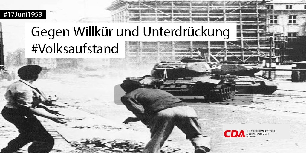 Der Mut der hunderttausenden die sich gegen Willkür und Unterdrückung durch das #SED-Regime und ihren Sowjet-Panzer vor 70 Jahren am #17Juni 1953 Widerstand leisteten bleibt unvergessen. #Volksaufstand