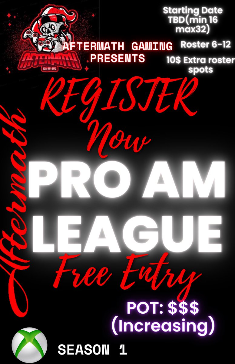 AGLProAm's tweet photo. New League Ready To Become One Of The Top Leagues #WeComing #AGL #2k23 #ProAm 
Join The AGL(Aftermath Gaming League)
Free Entry $$$ POT coming soon
@2kDiscord @2KRisingStars @WRproamleague @MPBA2K @UnifiedProAm @WalkOnWarriors @iNetworkSports @IPPA_2K @2kProAmENews https://t.co/M6RpHFZQRF
