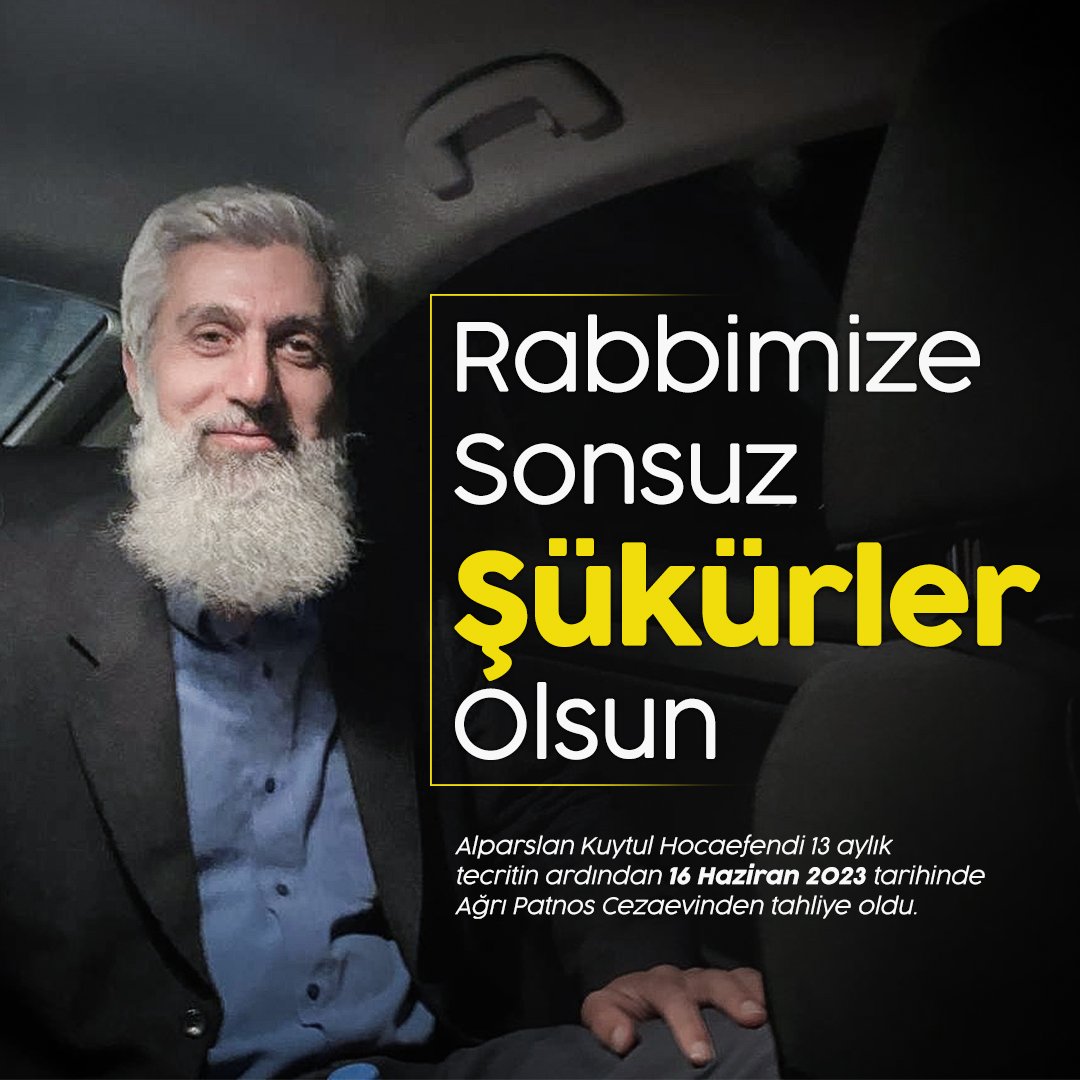 " Rabbimize Sonsuz Şükürler Olsun! "

~ Aslan hocamız tahliye oldu ✨

AlparslanHoca TahliyeEdildi