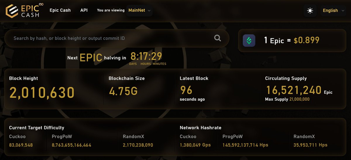 Kpcrypt0's tweet photo. $EPIC just reached a major milestone of 2 million blocks. And the next Milestone is coming in 8 day, the #halving. 

This #privacy #crypto has everything we need for the future. 

Buy them now at https://t.co/o0BgKOBDZI

#EPICCASH #cryptocurrency #BTC #ETH #altcoin $BTC $ETH https://t.co/gOxqywMDyn