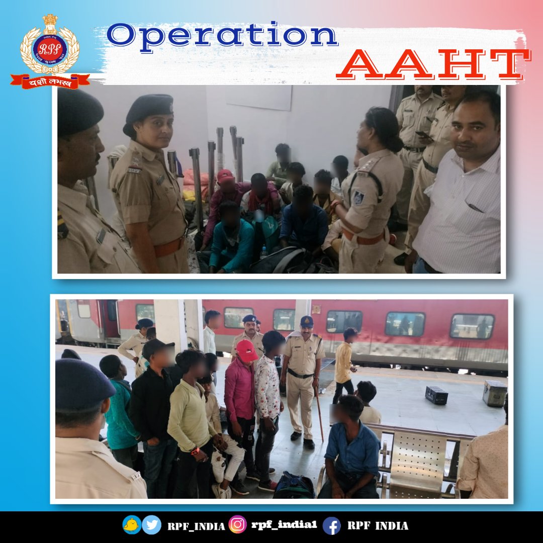 Following  input from @BBAIndia, RPF & GRP officials from Jabalpur shattered the chain of exploitation and provided a new beginning to 12 young souls with arrest of one trafficker from Pawan Express.
#OperationAAHT #EveryChildMatters #endtrafficking #EndChildLabour