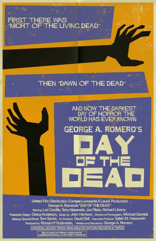 Alternative poster for George A. Romero's Day of the Dead (1985)
Aka: Day of the Dead, Zombie 2
By Mark Welser    facebook.com/markwelserart
deviantart.com/markwelser
markwelser.tumblr.com
#DayOfTheDead #AlternativePoster #MarkWelser