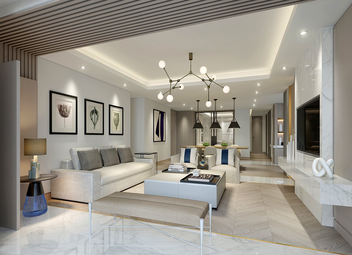 kellyhoppen's tweet image. Timber runners in ceilings highlight the grid, and the accent lighting adds a rich texture to the rooms, giving these interiors a dramatic, luxurious appearance.

#showflat #khstyle #marble #texture #kellysdesigntips #kellyshacks #interiors #interiordesign #styleideas