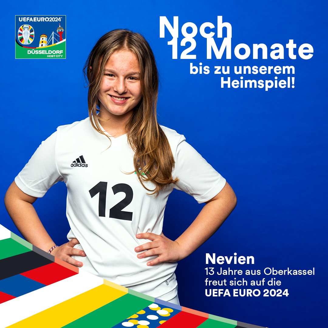 Die #Countdown Kids zur @EURO2024DE! 🧒👧⚽ In einem Jahr startet das #Turnier in #Deutschland. Die jungen Spieler/innen aus Düsseldorfer Vereinen begleiten uns bis dahin auf Plakaten, digitalen Werbeflächen und unseren Online-Kanälen. Zur Galerie: ow.ly/95x850OQhqr