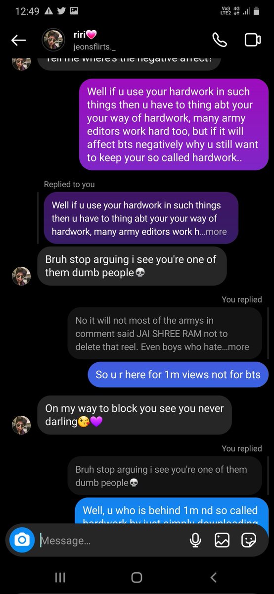 We as twt armys make these much accs to stream and vote and see u guys wasting your time by doing such things nd call it hard work, then what r we doing here.. dance..And when armys are saying to delete they are calling them names.. here's the proof of them being arrogant