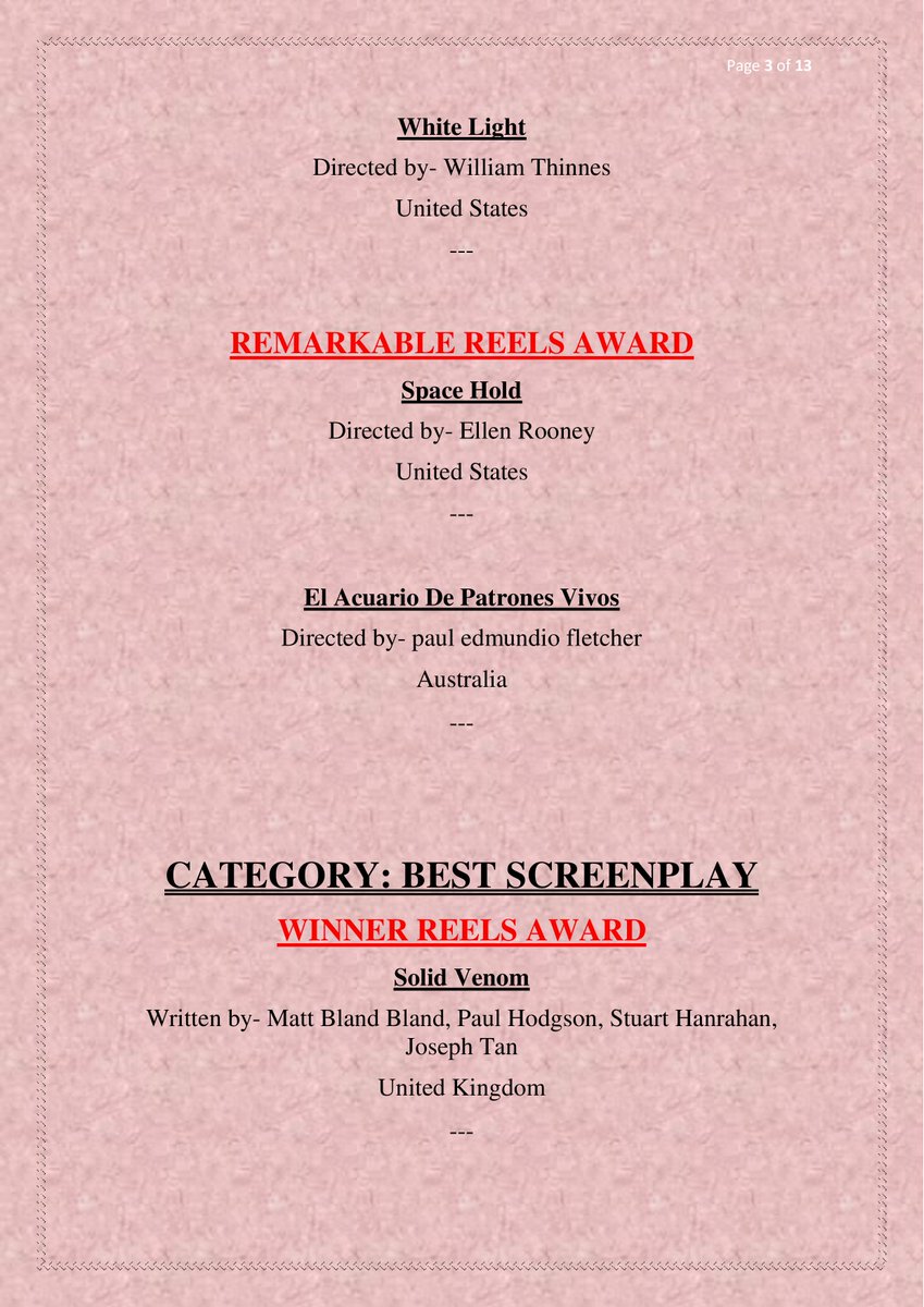Dear All CSRC winners,
We congratulate you for your fantastic contribution at Cine Sepia Reels Carnival.  The results of season-2 are out. We are looking forward to have you again with us. 
Festival link- filmfreeway.com/CineSepiaReels…