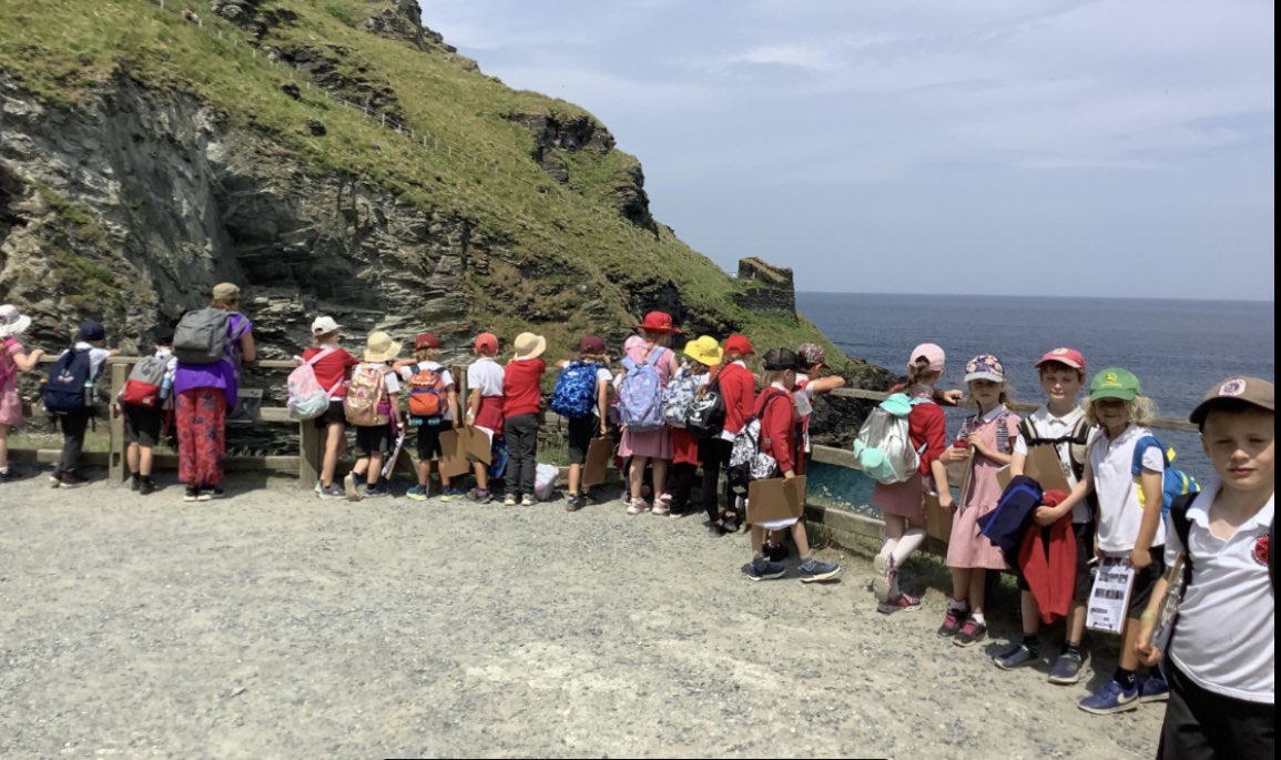 Jacobstowschool's tweet photo. Our KS1 children visited Tintagel Castle as part of our new Cornish Hub curriculum. They applied and shared their learnt skills and knowledge during the trip and experienced great awe and wonder! #locallinks #uniquecurriculum #makingmemories #70promisesbeforeyear7 @LAPacademies https://t.co/2QKgnYsEFS