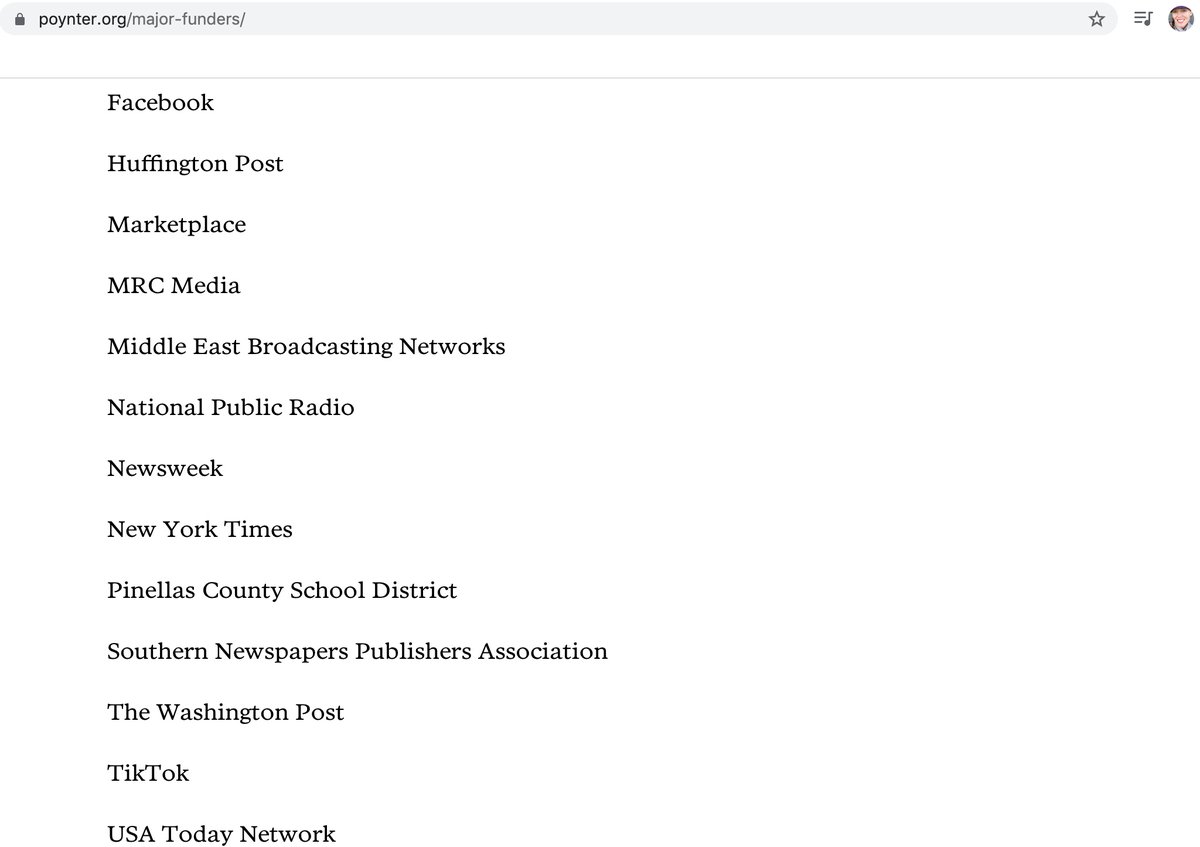 @TexasLindsay_ @elonmusk @Not_the_Bee @TheBabylonBee @factchecknet -IFCN is housed by the Poynter Institute @Poynter which has been heavily funded by Soros, Facebook, Google. Training partners include NYT, FB, TikTok, NPR, WAPO etc.
Globalist propaganda masquerading as an unbiased organization.
Same w/ @PolitiFact  & @mediawise .