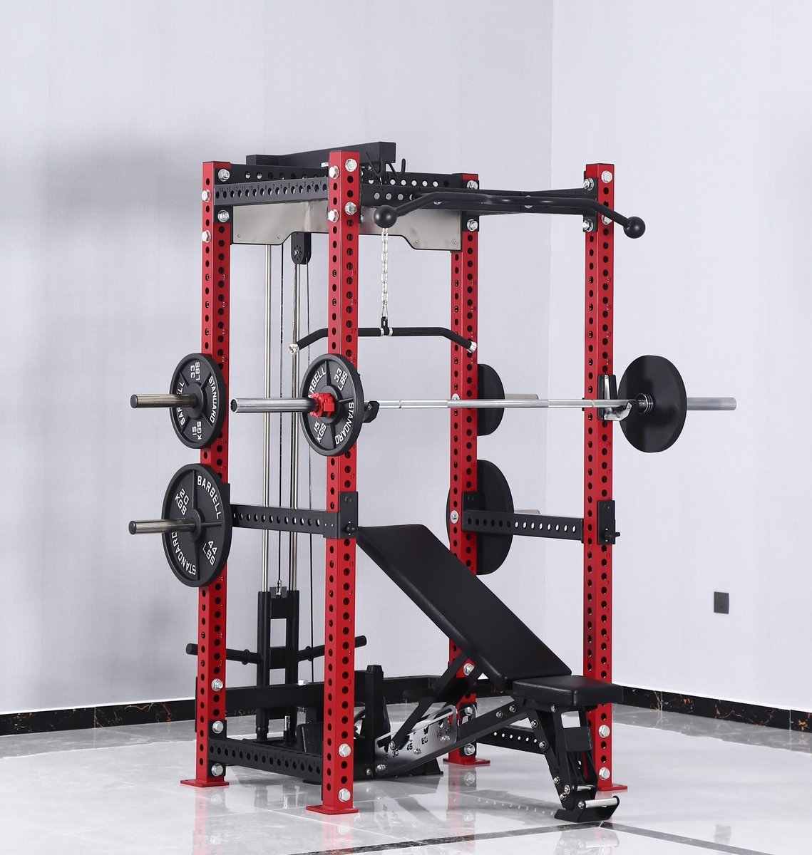 Experience the ultimate versatility with our #multifunctionaltrainers. They offer a wide range of #exercises, targeting different #muscle groups and allowing you to switch up your #workouts for maximum effectiveness. 
#WorkoutEquipment #FitnessMotivation #GymEquipment