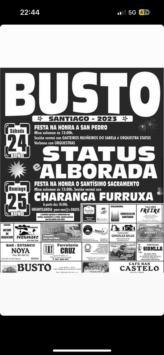 AAVVBUSTO's tweet photo. Deixamosvos por aqui o cartel das nosas festas, esperamosvos! https://t.co/fZLTvqMGKl
