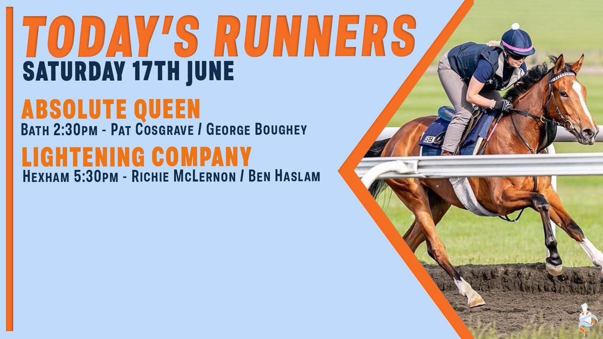 We have one runner over each code today! ABSOLUTE QUEEN aims to get off the mark at @BathRacecourse, and the versatile LIGHTENING COMPANY heads to @HexhamRaces, where he makes his third hurdles start. Good luck to both sets of owners! #TeamMPR