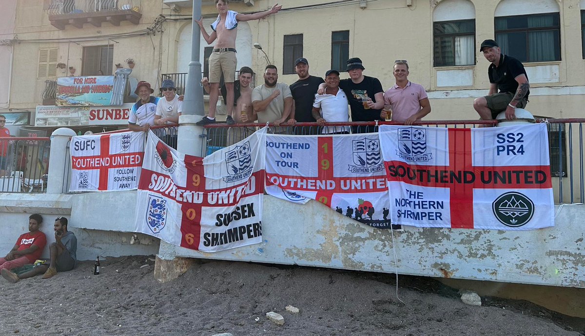 Southend United lads in Malta. Great awayday #EnglandAway