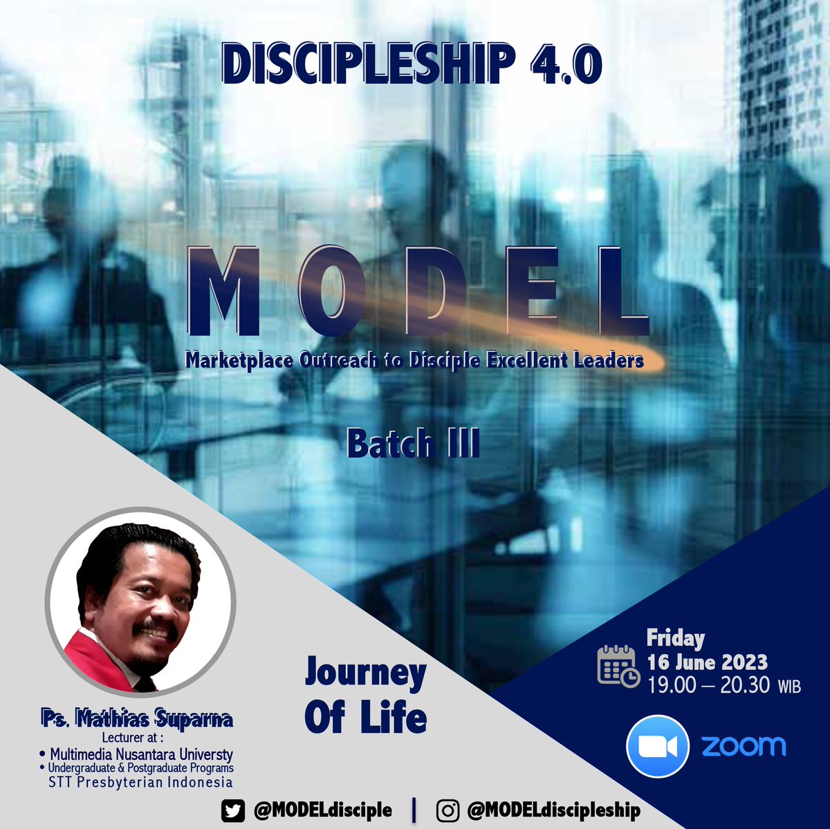 MODELdisciple's tweet photo. Berawal dari sebuah mimpi yg Tuhan berikan kpd #EliaPaulAng, ia terpanggil utk menjangkau &amp; melengkapi orang² di #Marketplace, baik #Entrepreneur, #Professional &amp; #Karyawan utk dimuridkan di #MODELdiscipleship spy memiliki roh yg #TakutAkanTuhan &amp; menjadikannya #ExcellentLeaders. https://t.co/oj0kU0GyN6