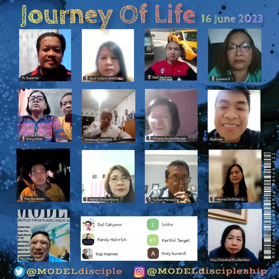 MODELdisciple's tweet photo. 2nd Week -> 16 June 2023
• #DiscipleOfTheWeek •
🎉 Mr. #YulisonMarpaung 
• #RunnerUp •
🎉 Mrs. #RoyGunawan 

Discipleship 4.0
🇲 • 🇴 • 🇩 • 🇪• 🇱

#MODELdiscipleship Batch III https://t.co/POyu1YgoZh