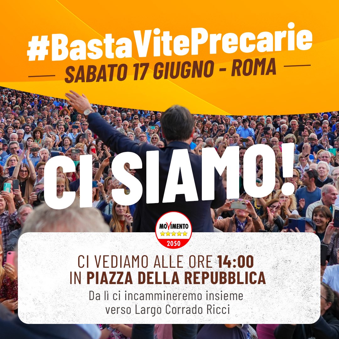 GiuseppeConteIT's tweet photo. Ci siamo! Ci vediamo alle 14 in Piazza della Repubblica! #BastaVitePrecarie https://t.co/oaKmR1BTud