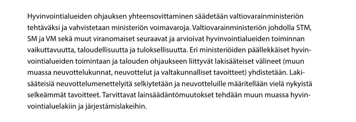 Hyvinvointialueiden (erit. talouden) ohjausta vahvistetaan, mutta ohjausrakenteita selkeytetään ja kevennetään

#hallitusohjelma