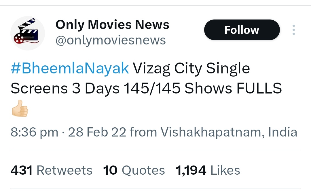 @PKadmirer03 #BheemlaNayak vizag 1st weekend 145/145 fulls