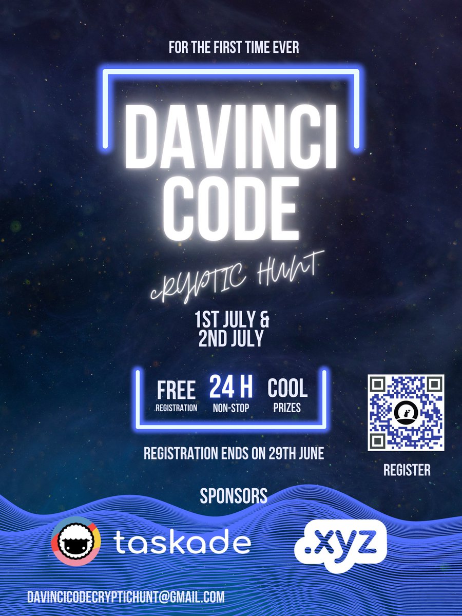 DaVinciCodeHunt's tweet image. Register your team now!! ✨