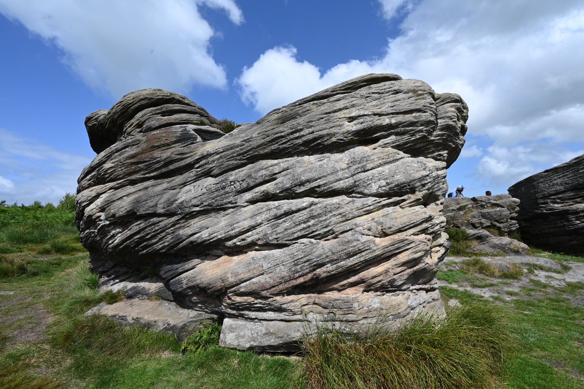 Mark__James82's tweet photo. Spot of climbing with the little people today at possibly the most nautical spot in Derbyshire, Birchen Edge. Highlights include, The Three Ships (Defiance, Victory, and Royal Soverin [sic]), a monument to Nelson, and check out the route names….. https://t.co/58fTUO3uaS #PWA50 https://t.co/yA4EB3UYLe