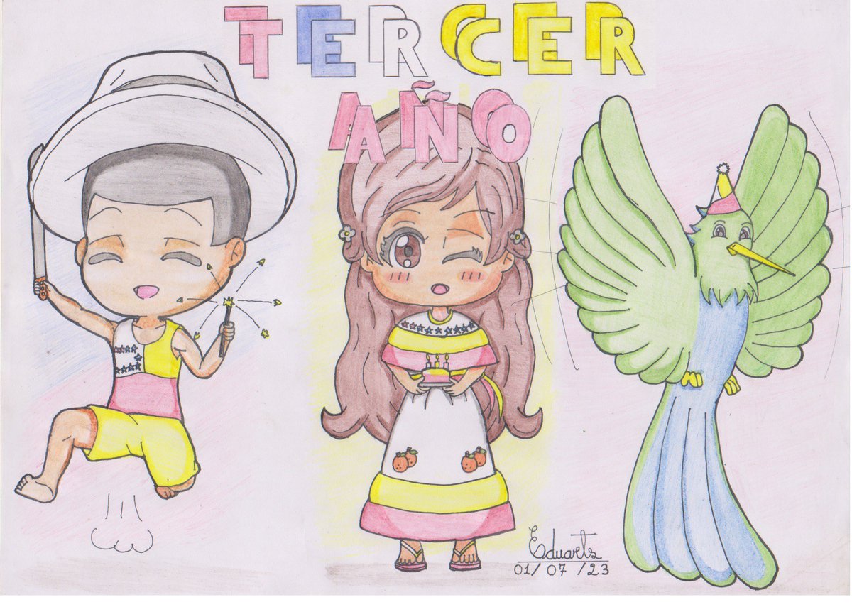 UltimateeduA's tweet photo. #Arte ✏️
#Tradicional 👨🏻🎨
#Dibujo 📝
#coloreado 🖍️
#Diseño 💃🏻
#Personajeúnico 👤
#Eduardo 🤠
#Camila 👩🏻
#Trochi 🐦
#Chone 🤍💛❤️🍊⚔️
#Jardíndemujeresbellas 👩🏻💃🏻
#Hombresvalientesytrabajadores 👨🏻💪🏻
#Colibrí 🦜
#UltimateEduarts 🧑🏻🎨🧑🏻💻
#SegundoAño 🥳🎉🎂
#Anime 🧒🏻👧🏻👀
#Chibi 😇 https://t.co/7Ol1IMvrkc