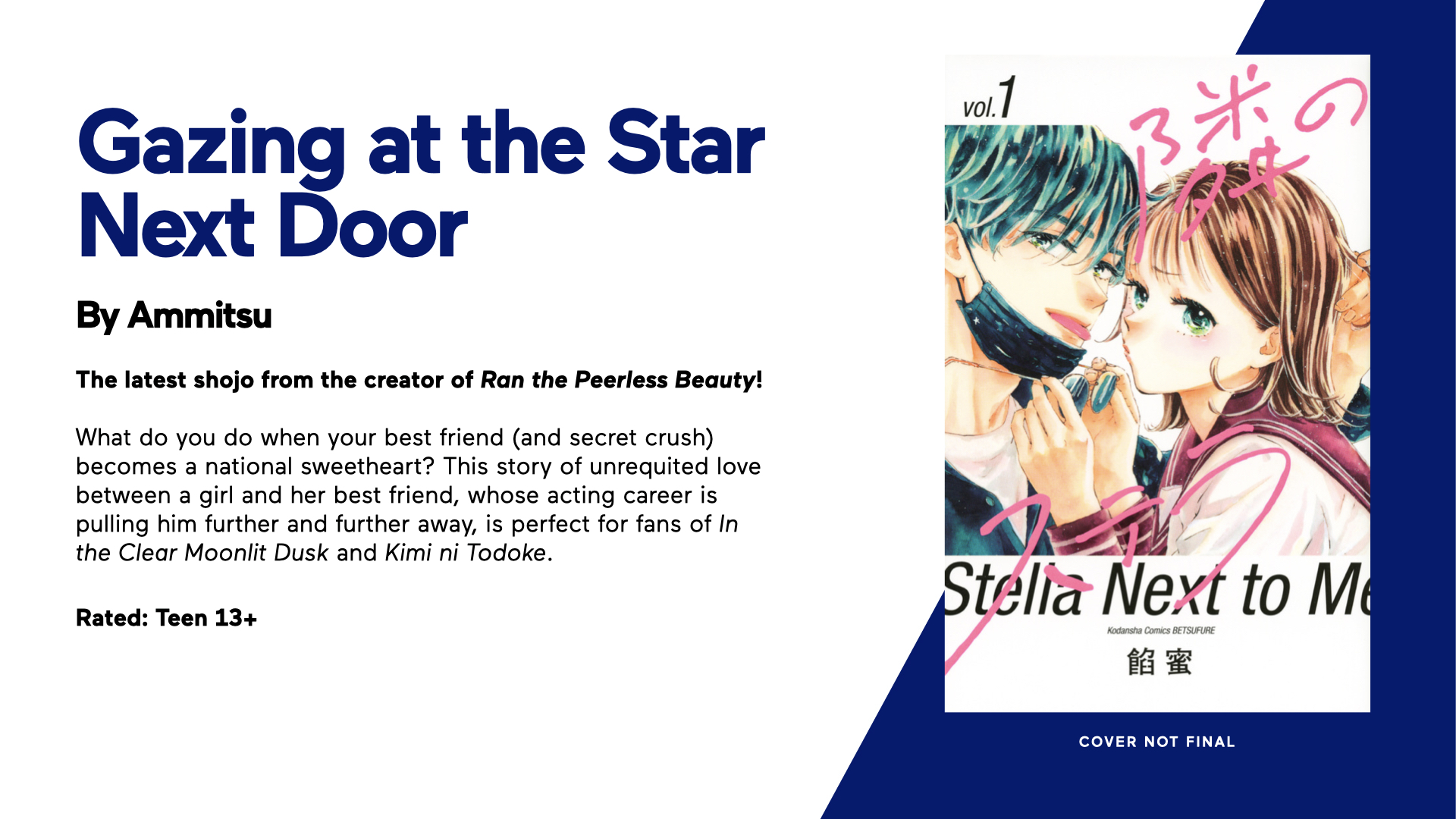 Kodansha USA on X: @CXCFestival #AX23_Kodansha Announcement Coming in  Spring 2024 - Anyway, I'm Falling In Love With You.    / X