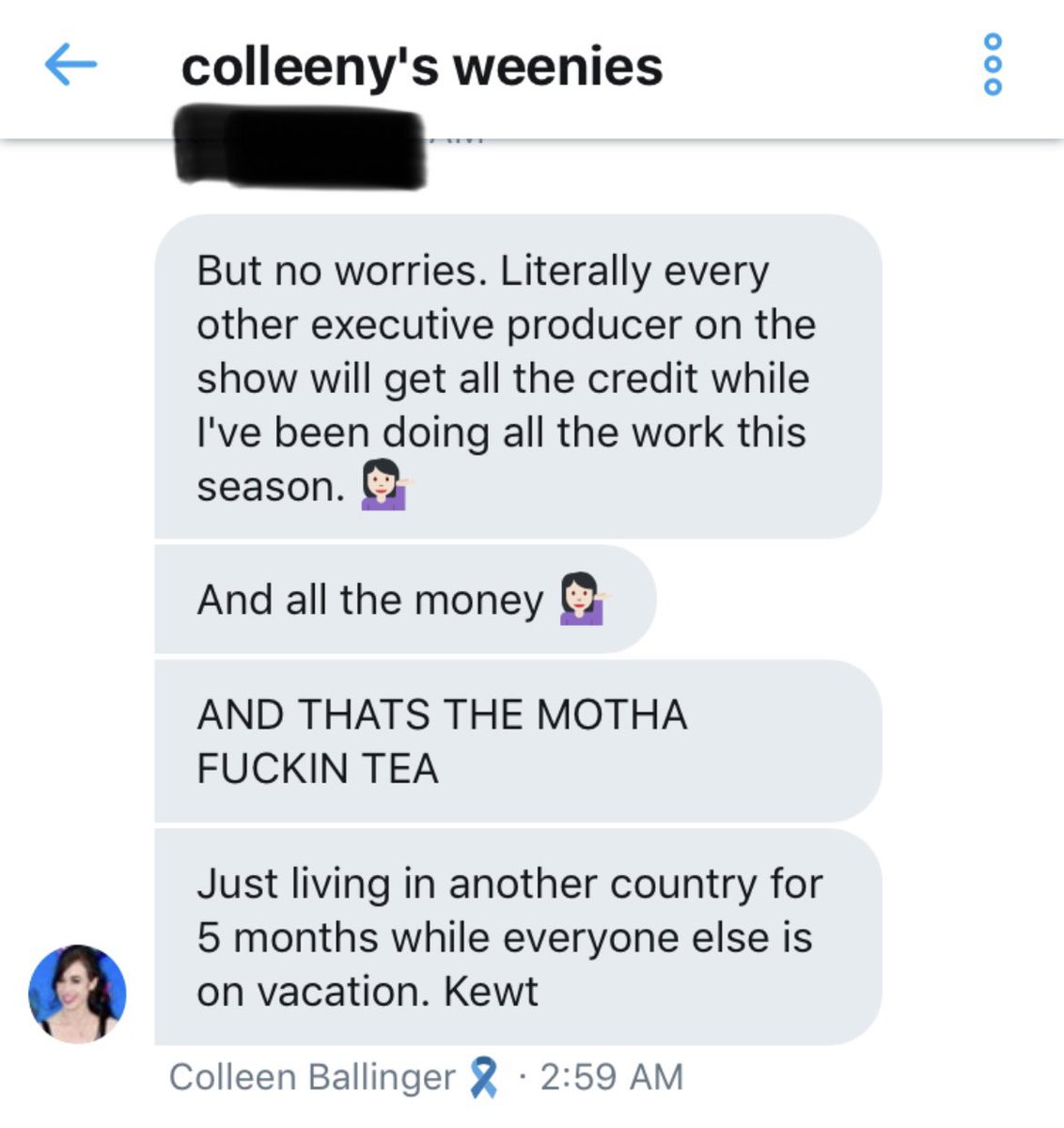 colleen being shitty towards crew members absolutely tracks. lmao