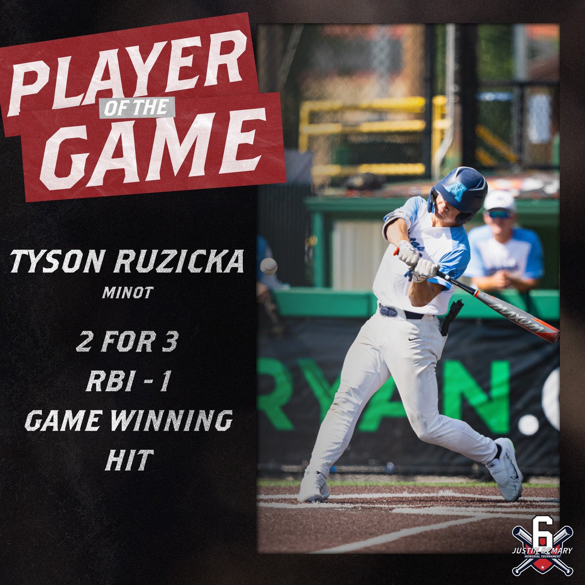 Justin Demary Memorial Tournament | Game 6 Final | Tyson Ruzicka hits a walkoff single to earn the player of the game #JD6