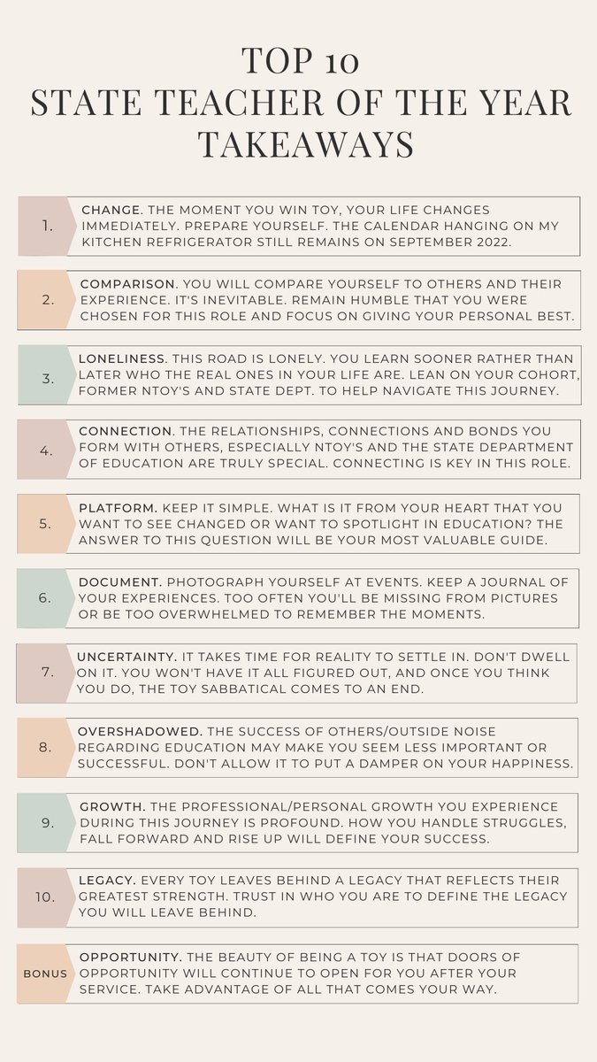 My official KYTOY six month sabbatical with <a href="/KyDeptofEd/">KY Dept of Education</a> has come to an end. It has been an experience of a lifetime! 

As I prepare to return to the classroom, I leave behind my “TOP 10 TOY TAKEAWAYS” to share my reflection. 

Thank you for all of the support during this journey!