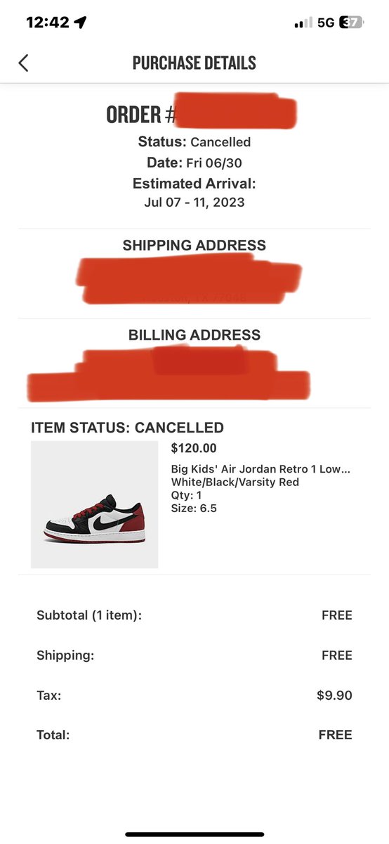 SayyyReddd_'s tweet photo. @SOLELINKS @FinishLine why are you cancelling orders 😭 https://t.co/omJfjW3A4S