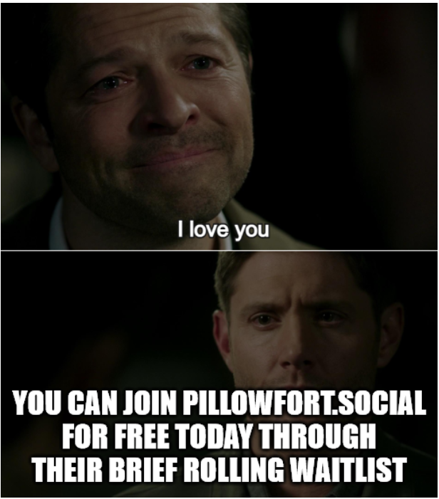 I've finally figured out how to spread the news that Pillowfort is FREE TO JOIN, TODAY!! 

🌟pillowfort.social/waitlist 🌟