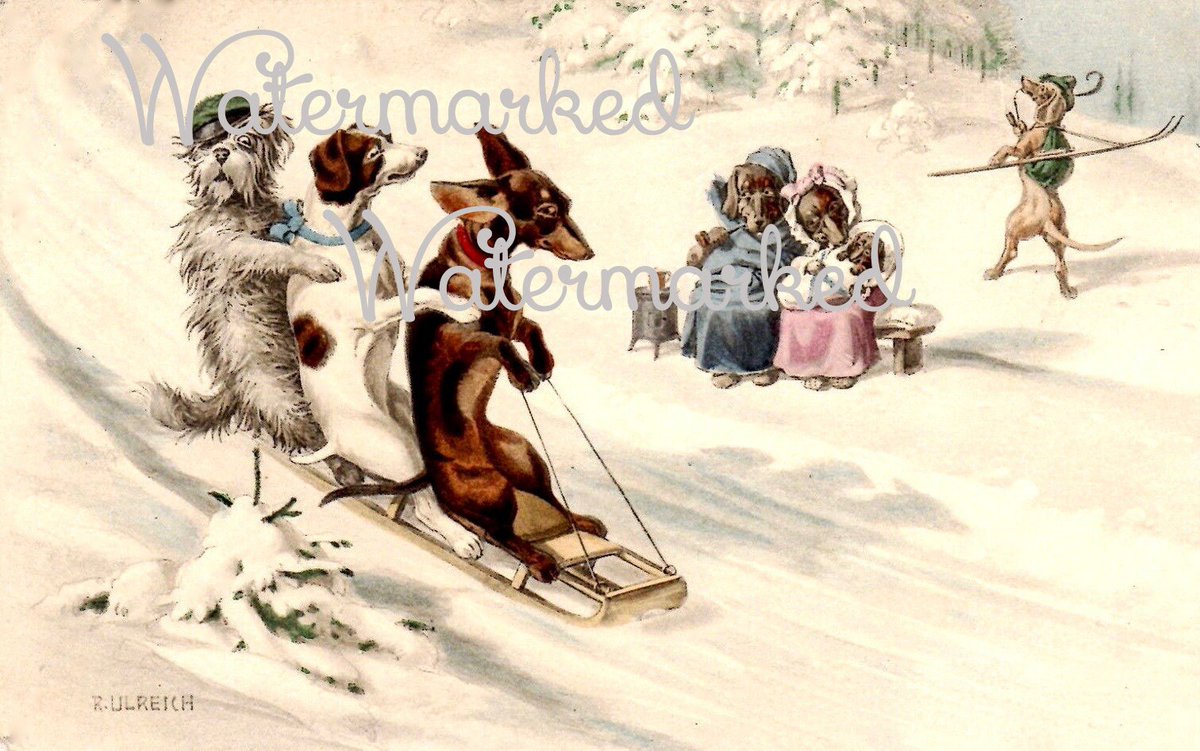 MuttiDahl's tweet photo. Really love this, from the Etsy shop PartsDepartment. https://t.co/DYwpDxiOhw #etsy #digital #victorian #vintage #hanukkah #winter #snowscene #dogssledding #funnydogart #winterdogs https://t.co/3F8394H52a