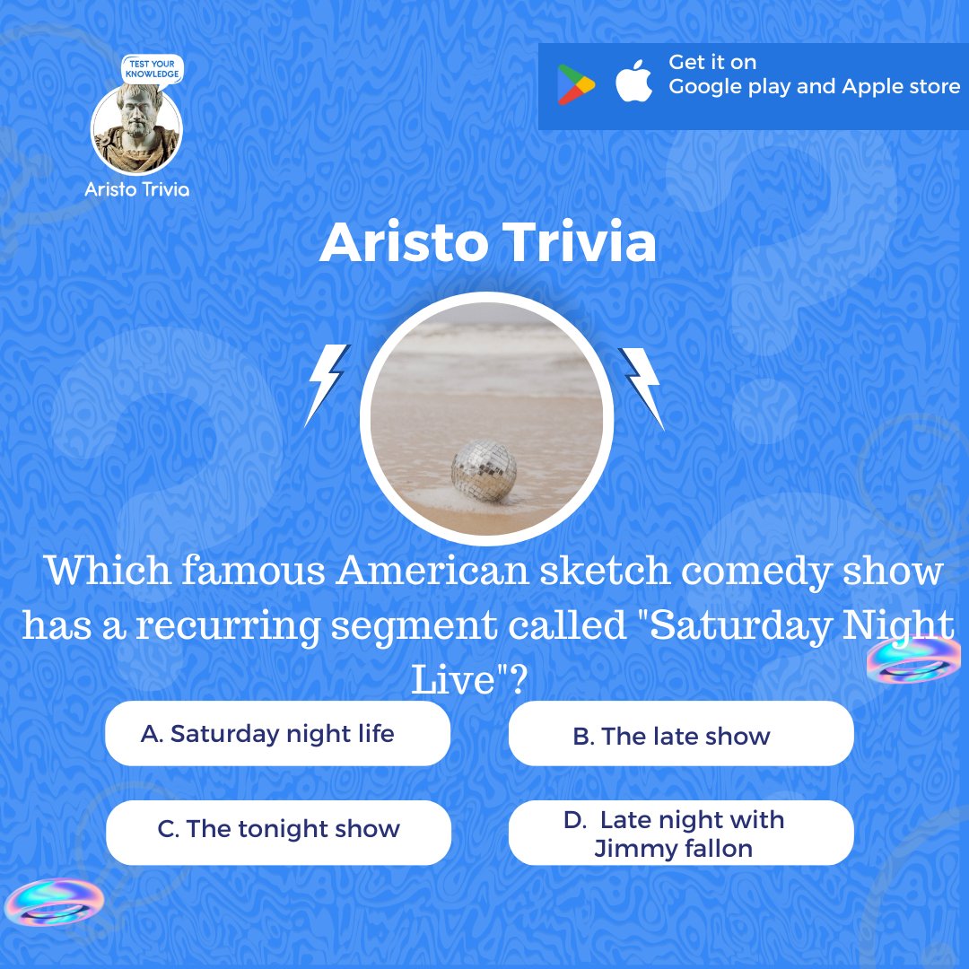 Guess the Answer!

Which famous American sketch comedy show has a reoccurring segment called 'Saturday night life' 

Turn on notifications to know when we launch the Game App and also earn cash rewards from playing game. 

#BBNReunion #trivia #triviaquestion