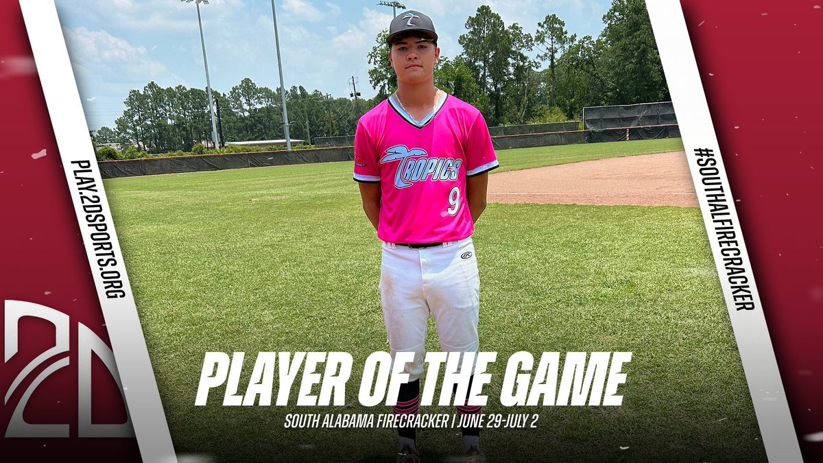 2DsportsPOG's tweet image. ⭐️ PLAYER OF THE GAME ⭐️

Cooper Sturgeon: 2-3 CG 6K 

Summer Team: Missouri Tropics 

#SouthALFirecracker
@2DsportsAL